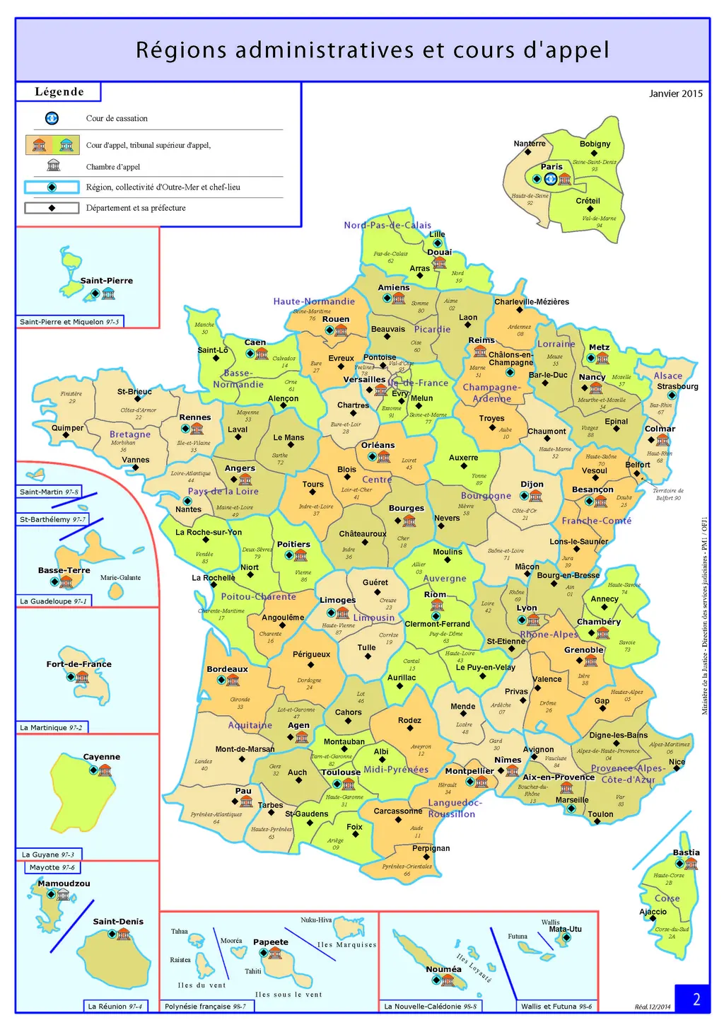 Carte judiciaire - cours d'appel