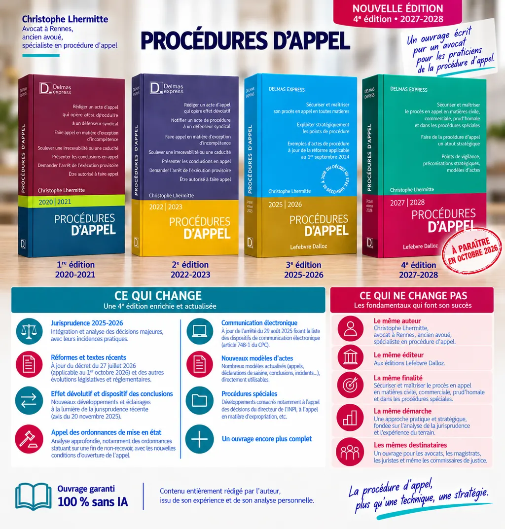 Procédures d'appel, 4e édition, Christophe Lhermitte